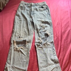 90s boyfriend Distressed light wash blue jeans by pacsun